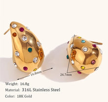 Charger l'image dans la galerie, Boucles d’oreilles en forme goutte d’eau en acier inoxydable – Élégance et modernité