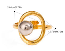 Charger l'image dans la galerie, Bague en acier inoxydable couleur or et argent