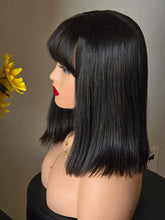 Load image into Gallery viewer, No=23_ Perruque Naturelle – Noire avec Frange