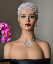 Charger l'image dans la galerie, Accessoire pour la tête en perles blanches