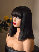 Load image into Gallery viewer, No=23_ Perruque Naturelle – Noire avec Frange