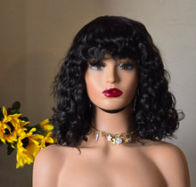 Load image into Gallery viewer, No=19_ Perruque Naturelle – 12 pouces, 200 % de densité, Noire