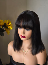 Load image into Gallery viewer, No=23_ Perruque Naturelle – Noire avec Frange