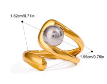 Charger l'image dans la galerie, Bague en acier inoxydable couleur or et argent
