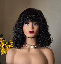 Load image into Gallery viewer, No=19_ Perruque Naturelle – 12 pouces, 200 % de densité, Noire