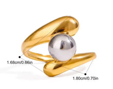 Charger l'image dans la galerie, Bague en acier inoxydable couleur or et argent