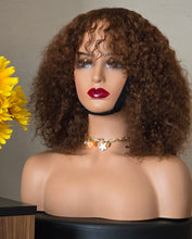 Load image into Gallery viewer, No=16 _ Perruque 12 pouces – afro et curly en une seule perruque , Densité 200 % – Couleur marron