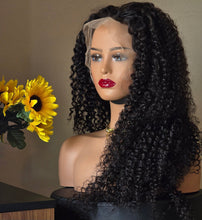 Load image into Gallery viewer, No=02 _ 28-inch Curly Wig – Brazilian Hair – 300% Density – Black – 13x6 Lace Front