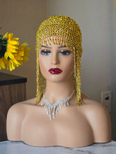 Charger l'image dans la galerie, Accessoire de tête élégant avec perles dorées pendantes