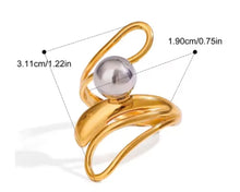 Charger l'image dans la galerie, Bague en acier inoxydable couleur or et argent