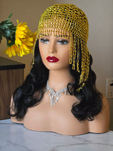 Charger l'image dans la galerie, Accessoire de tête élégant avec perles dorées pendantes