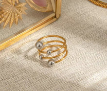 Charger l'image dans la galerie, Bague en acier inoxydable couleur or et argent