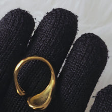 Charger et lire la vidéo dans la visionneuse de la Galerie, Bague en acier inoxydable plaquée or 18 carats
