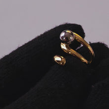 Charger et lire la vidéo dans la visionneuse de la Galerie, Bague en acier inoxydable couleur or et argent
