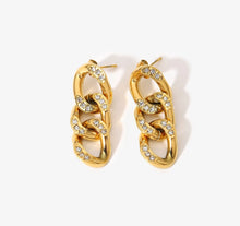 Charger l&#39;image dans la galerie, Boucle d’oreille chaîne en acier inoxydable plaqué or 18K
