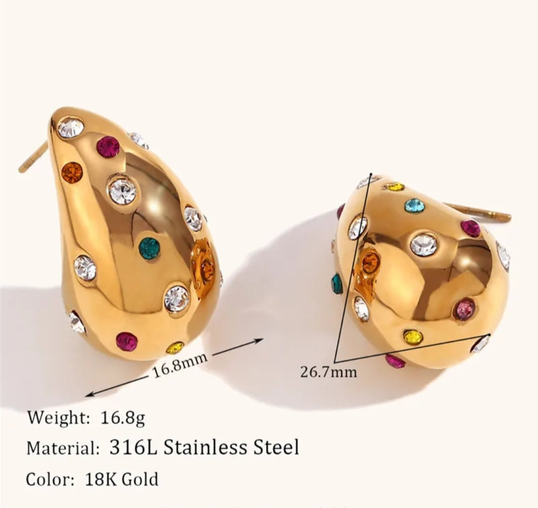 Boucles d’oreilles en forme goutte d’eau en acier inoxydable – Élégance et modernité