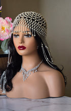 Charger l&#39;image dans la galerie, Accessoire de tête en perles blanches pendantes - Taille M
