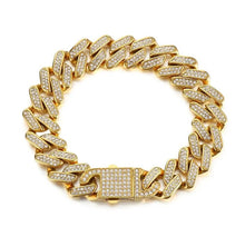 Load image into Gallery viewer, Bracelet cubain 8" (21 cm tour de poignet) en acier inoxydable – Couleur or
