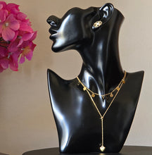 Charger l'image dans la galerie, Collier plaqué or 14K double en forme Y avec pendentif cœur
