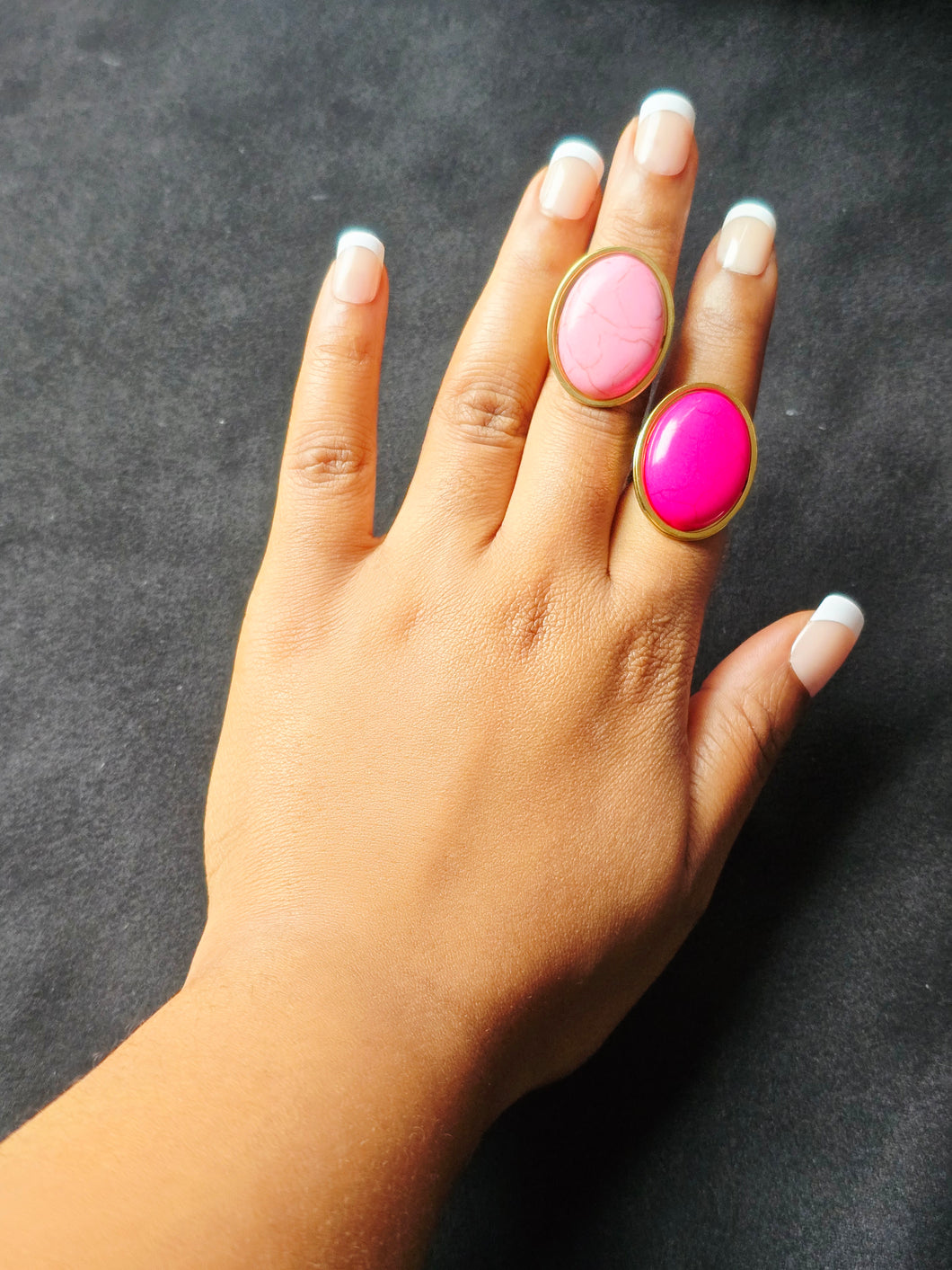 Ensemble de 2 bague en acier inoxydable