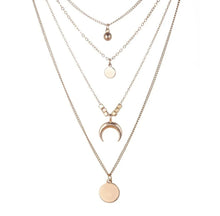 Charger l&#39;image dans la galerie, Collier multi-chaînes en acier inoxydable plaqué or – Style Y chic et moderne
