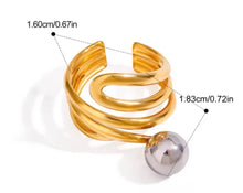 Charger l&#39;image dans la galerie, Bague en acier inoxydable couleur or et argent
