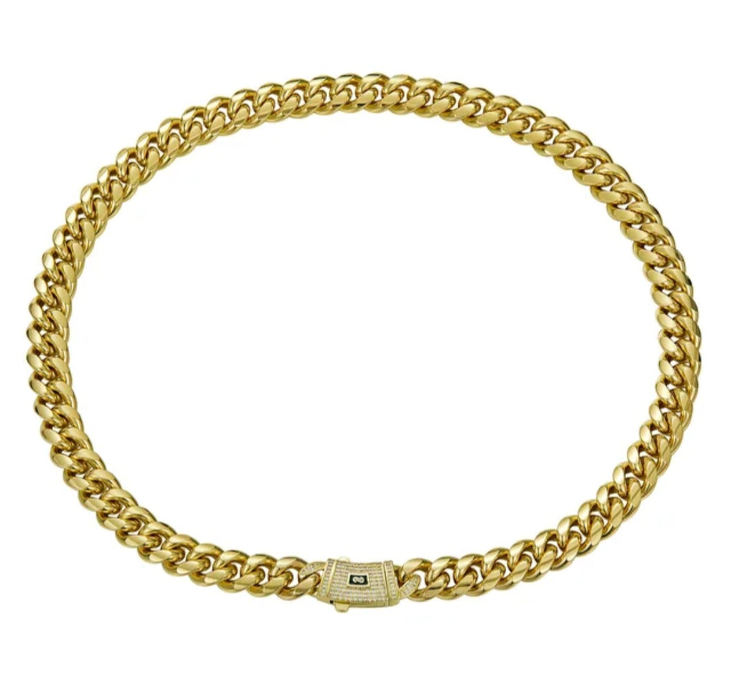 Chaîne Unisexe en Acier Inoxydable Plaqué Or 14K – Élégance - 16