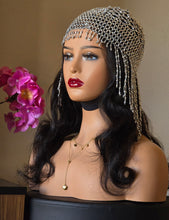 Charger l&#39;image dans la galerie, Accessoire de tête élégant avec perles couleur argent pendantes

