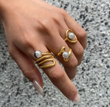 Load image into Gallery viewer, Set of 3 Stainless Steel Rings – Gold and Silver Color, Adjustable Size

