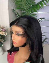 Charger l'image dans la galerie, 12 pouces lagos hd frontale Glueless pre_plucked wig cheveux brésiliens 250% de Densités.
