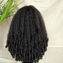 Load image into Gallery viewer, Perruque Blend hair Kinky straight, 20 pouces, 300% de densités, lace frontale, couleur 1b
